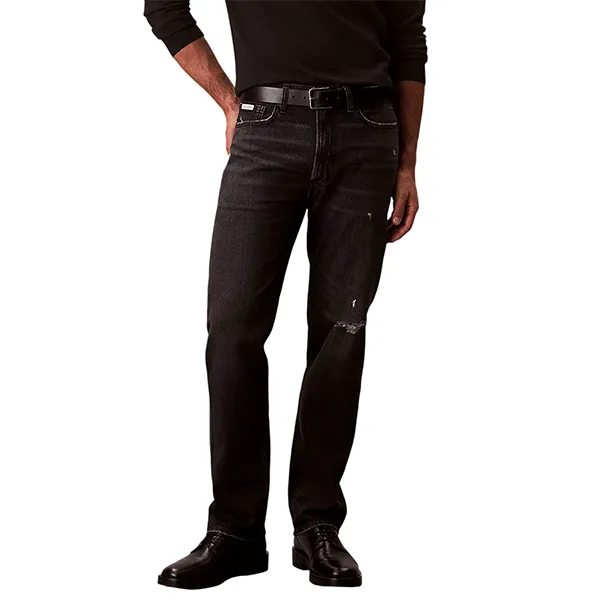 Quần Jean Nam Calvin Klein CK Standard Straight Fit Jeans 4RD720 - 001 Màu Đen Size 31