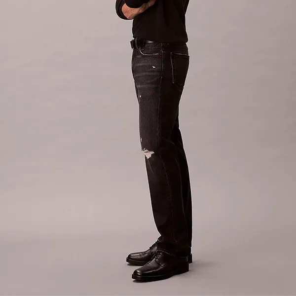Quần Jean Nam Calvin Klein CK Standard Straight Fit Jeans 4RD720 - 001 Màu Đen Size 31