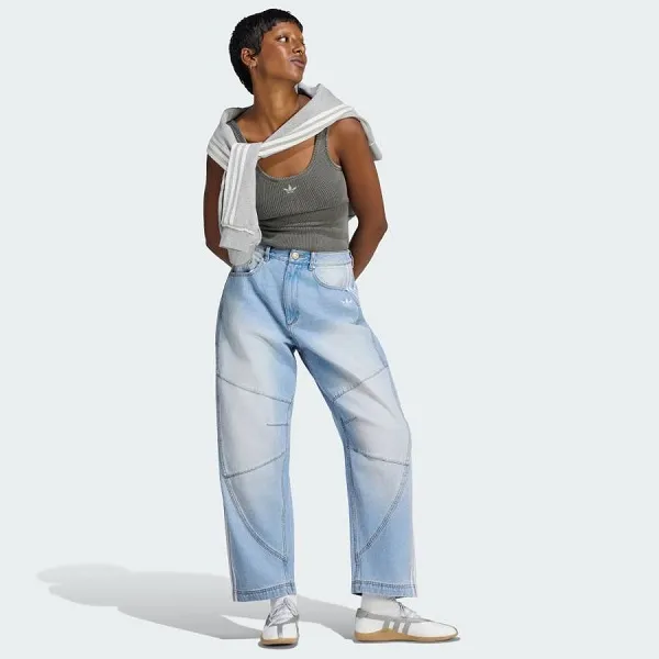 Quần Jean Nữ Adidas Denim Barrel Pants LE5888 Màu Xanh Nhạt Size 2532