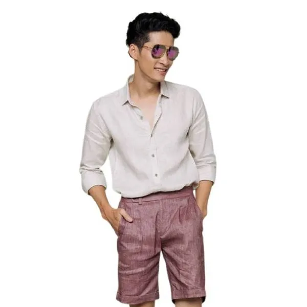 Quần Short Nam F2 Fashion & Freedom Linen SN27-T-29-0319 Màu Tím Size 29