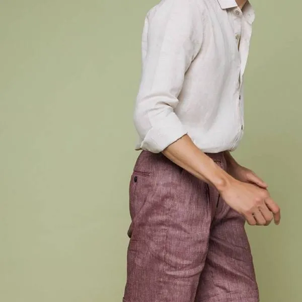 Quần Short Nam F2 Fashion & Freedom Linen SN27-T-29-0319 Màu Tím Size 29