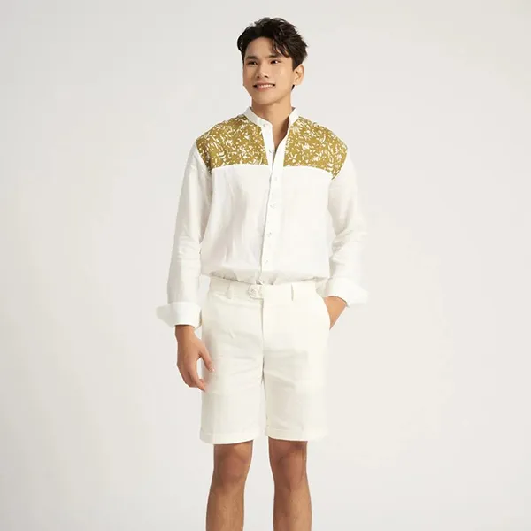 Quần Short Nam F2 Fashion & Freedom Linen SN17-T-28 Màu Trắng Size 28