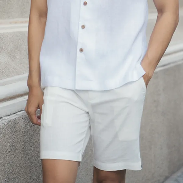 Quần Short Nam F2 Fashion & Freedom Linen SN21-T-29-0621 Màu Trắng Size 29