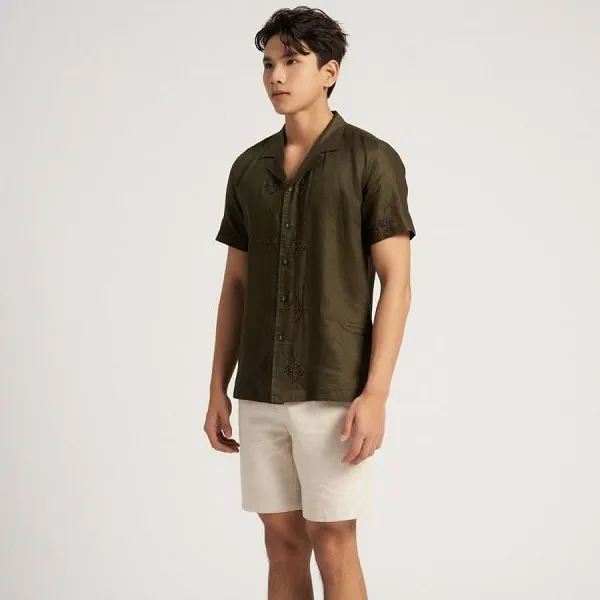 Quần Short Nam F2 Fashion & Freedom Linen SN22-XK-29-0820 Màu Be Xám Size 29