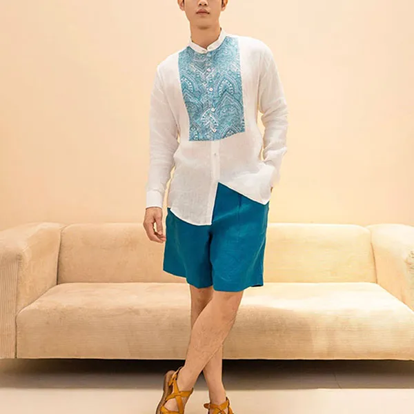 Quần Short Nam F2 Fashion & Freedom Linen SN40-XCV-S-0924 Màu Xanh Cổ Vịt Size S