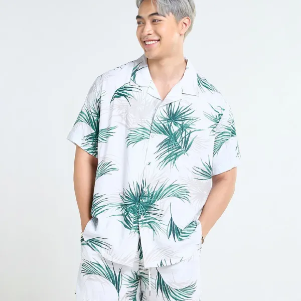Quần Short Nam F2 Fashion & Freedom Linen Tender Drit SN42-TRANG LC-S-1124 Màu Trắng Lá Cọ Size S