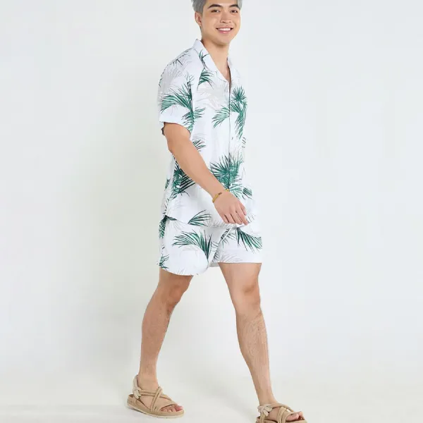 Quần Short Nam F2 Fashion & Freedom Linen Tender Drit SN42-TRANG LC-S-1124 Màu Trắng Lá Cọ Size S