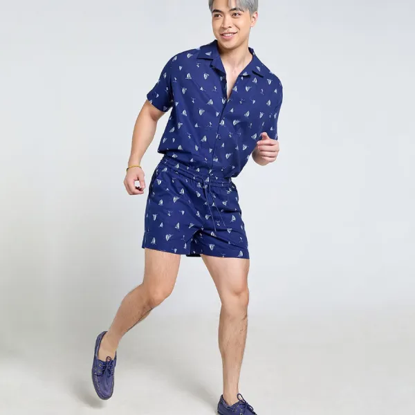 Quần Short Nam F2 Fashion & Freedom Linen Tender Drit SN42-XDT-S-1124 Màu Xanh Size S