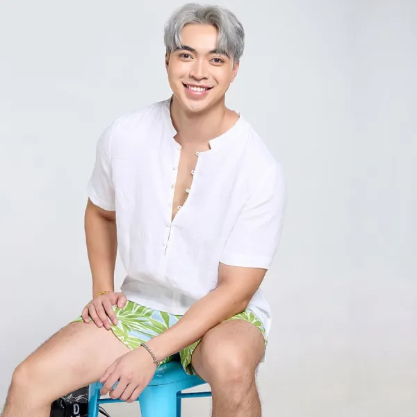 Quần Short Nam F2 Fashion & Freedom Linen Tender Drit SN42-XMHT-S-1124 Màu Xanh Mint Size S