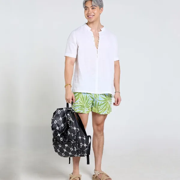Quần Short Nam F2 Fashion & Freedom Linen Tender Drit SN42-XMHT-S-1124 Màu Xanh Mint Size S
