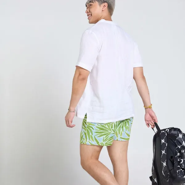 Quần Short Nam F2 Fashion & Freedom Linen Tender Drit SN42-XMHT-S-1124 Màu Xanh Mint Size S