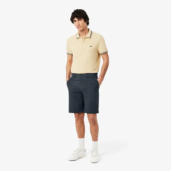 Quần Short Nam Lacoste Men's Slim Fit Commuter FH3014-S5T Màu Xám Đậm Size 30