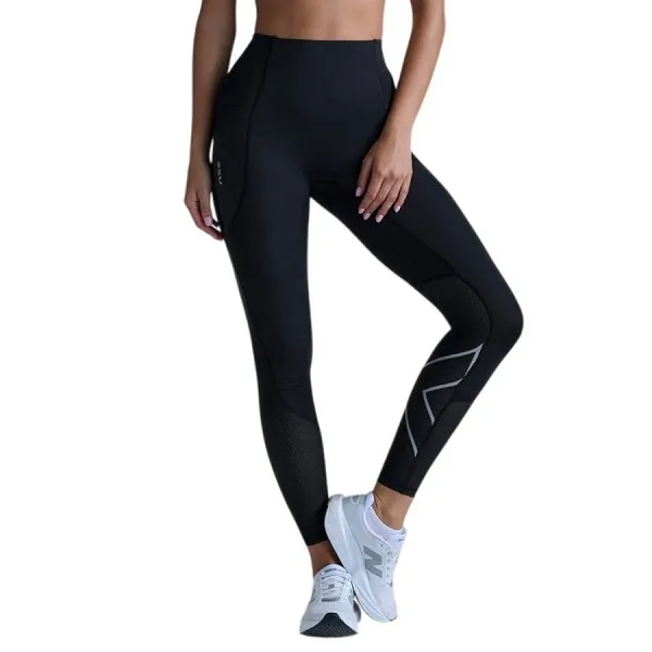 Quần Tập Nữ 2XU Aero Mesh Hi-Rise Comp Tights WA7573b-BLK/SRF Màu Đen Size S