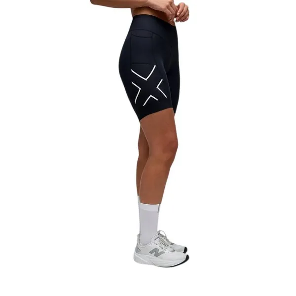 Quần Tập Nữ 2XU Core Tri 6 Inch Short WT7407b-BLK/WHT Màu Đen Size XS