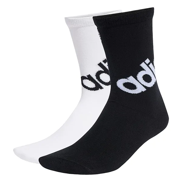 Set 2 Đôi Tất Adidas Linear 2-Pack Crew Màu Trắng Đen Size XS