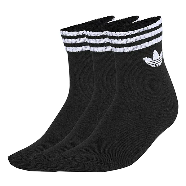 Set 3 Đôi Tất Adidas Ankle Socks With 3 Stripes JV7436 Màu Đen Size S