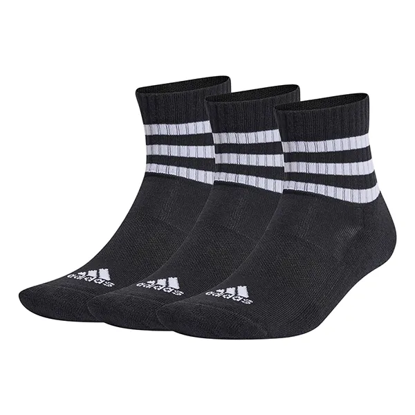 Set 3 Đôi Tất Adidas Low Cut Cushioned 3-Stripes Sportswear Socks IC1317 Màu Đen Size S
