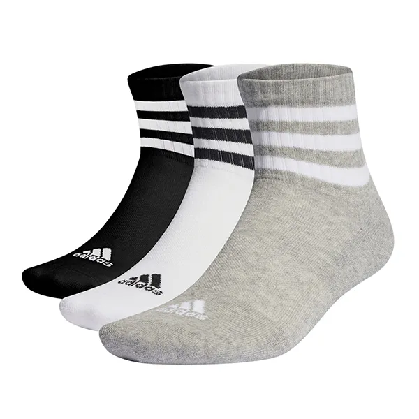 Set 3 Đôi Tất Adidas Low-Cut Cushioned 3 Stripes Sportswear Socks IC1318 Phối Màu Size S