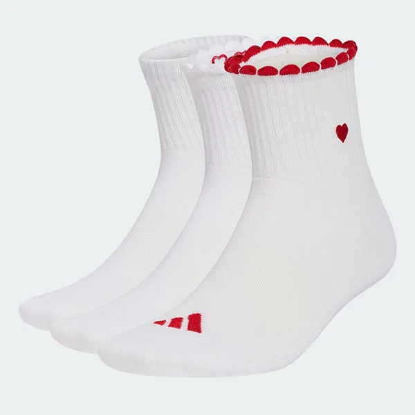 Set 3 Đôi Tất Cao Cổ Nữ Adidas Graphic KQ5946 Màu Trắng Size XS