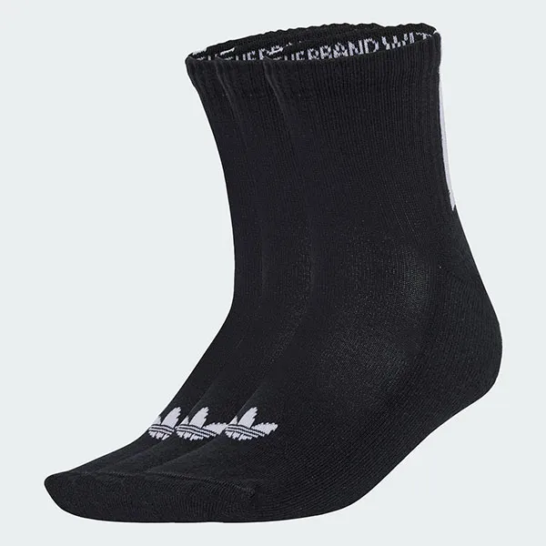 Set 3 Đôi Tất Unisex Adidas 3S 1/4 Socks 3P JV7426 Màu Đen Size S