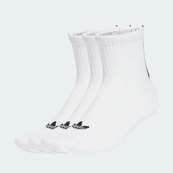 Set 3 Đôi Tất Unisex Adidas 3S 1/4 Socks 3P JV7423 Màu Trắng Size S