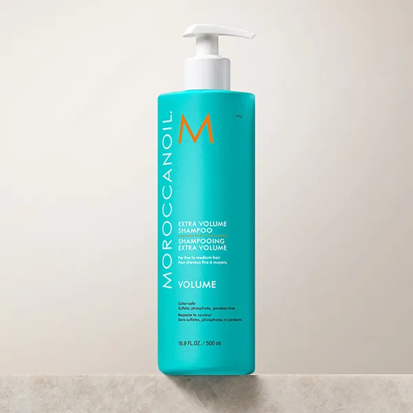 Set Dầu Gội Và Xả Tăng Phồng Tóc Moroccanoil Extra Volume 500ml x 2 + Lược Mini Paddle Brush