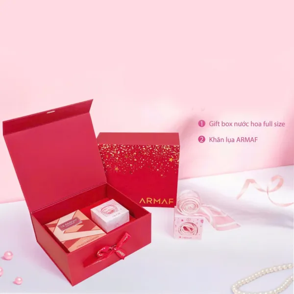 Set Nước Hoa Nữ Armaf Le Parfait Pour Femme EDP 100ml + Khăn Lụa + Hộp quà Armaf