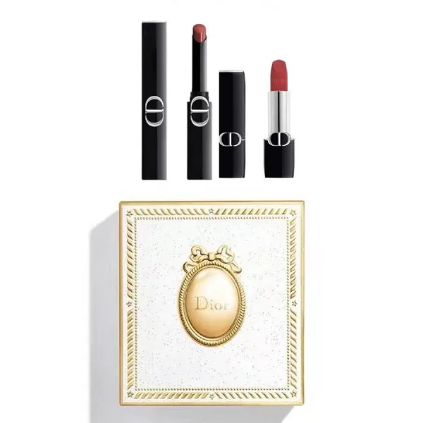 Set Son Dior Rouge Dior On Stage 390 Redwood Star + Velvet 720 Icone Kèm Hộp Quà