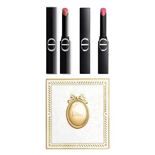 Set Son Dior Rouge Dior On Stage Shine 226 Daring Blush Hồng Cam Đào + Matte 358 Pink Show Hồng Gỗ + Hộp Quà Dior