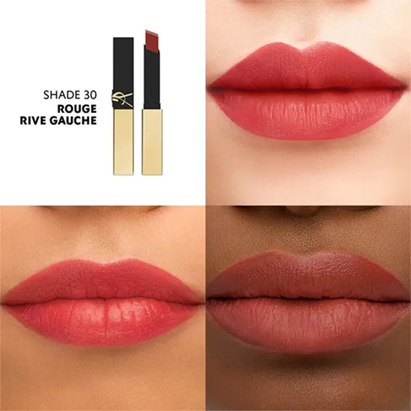 Set Son Lì Yves Saint Laurent YSL The Slim Lipstick 30 Rouge Rive Gauche Màu Hồng Đỏ