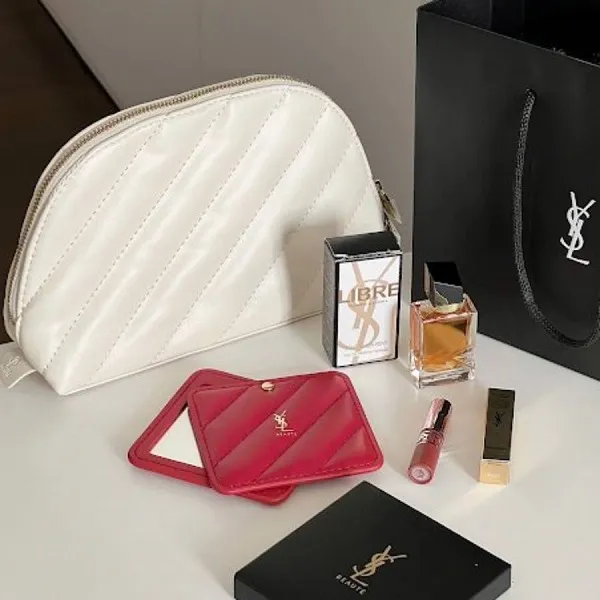 Set Son + Nước Hoa Yves Saint Laurent YSL Lovenude Lip Stain 07 Illicit Nude 5 Món
