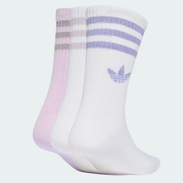 Set 3 Đôi Tất Cao Cổ Unisex Adidas 3S Glitter KR4217 Phối Màu Size XS