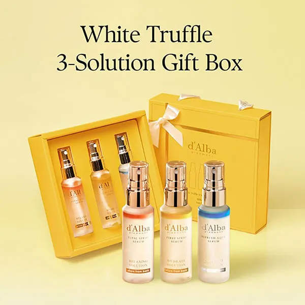 Set Xịt Khoáng Serum d'Alba White Truffle 3 Solutions Gift Box 50ml x 3