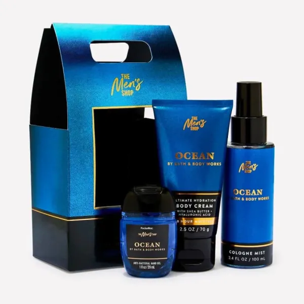 Set Xịt Thơm, Dưỡng Thể Và Nước Rửa Tay Khô Cho Nam Bath & Body Works The Men's Shop Ocean 3 Món