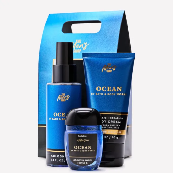 Set Xịt Thơm, Dưỡng Thể Và Nước Rửa Tay Khô Cho Nam Bath & Body Works The Men's Shop Ocean 3 Món