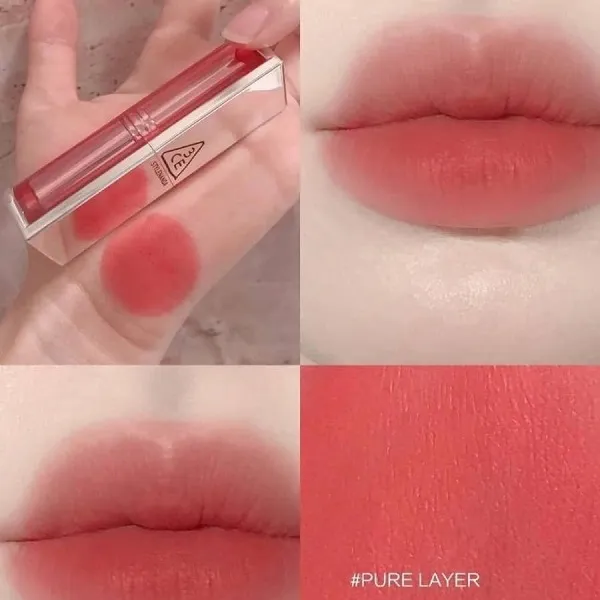 Son 3CE Blur Matte Lipstick Pure Layer Màu Hồng Cam Đào 4g