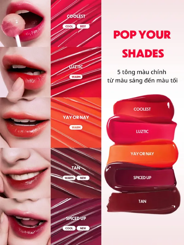 Son 3CE Lazy Pop Lip Stain Spiced Up Màu Đỏ Mận