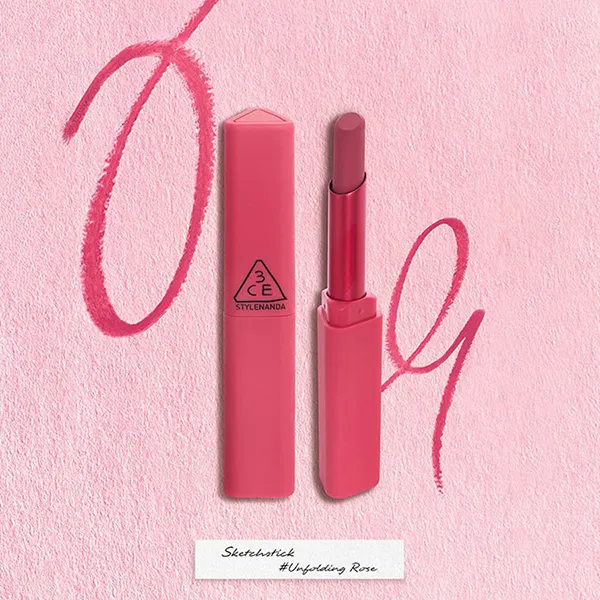 Son 3CE Sketch Lipstick 02 Unfolding Rose Màu Hồng Khô