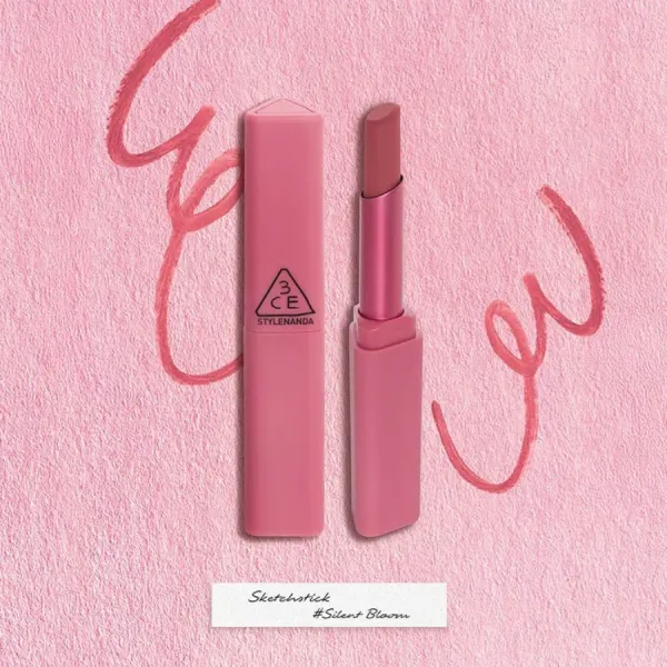 Son 3CE Sketchstick 13 Silent Bloom Màu Hồng Khói