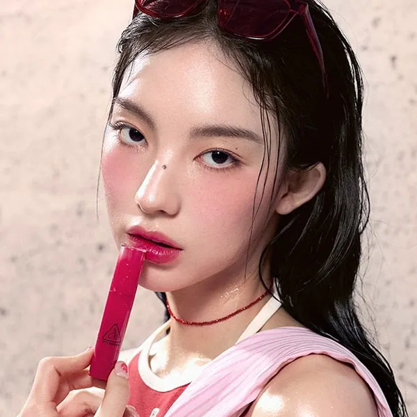 Son Bóng 3CE Lazy Pop Lip Stain Tint Coolest Màu Đỏ Hồng 4.5g