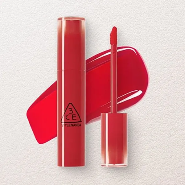 Son Bóng 3CE Lazy Pop Lip Stain Tint Luztic Màu Đỏ Cherry 4.5g