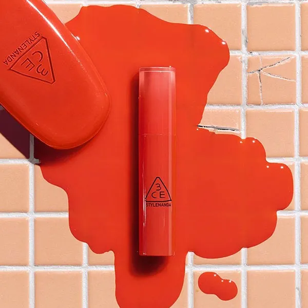 Son Bóng 3CE Lazy Pop Lip Stain Tint Yay Or Nay Màu Đỏ Cam 4.5g