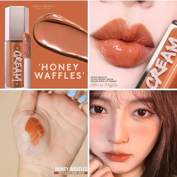 Son Bóng Fenty Beauty By Rihanna Gloss Bomb Cream Color Drip Lip Cream 03 Honey Waffles Màu Cam Nâu