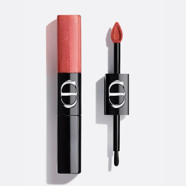 Son Kem Hai Đầu Dior Rouge Dior Sequin Liquid Duo Limited Edition 885 Meringue Màu Hồng Đào Nude