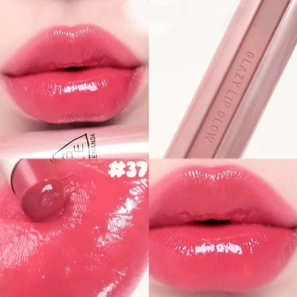 Son Dưỡng 3CE Glazy Lip Glow 37 Raspberry Coated Màu Đỏ Hồng Dâu