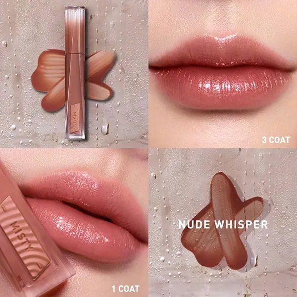 Son Kem Bóng 3CE Misty Lip Bare 01 Nude Whisper Màu Nude Be