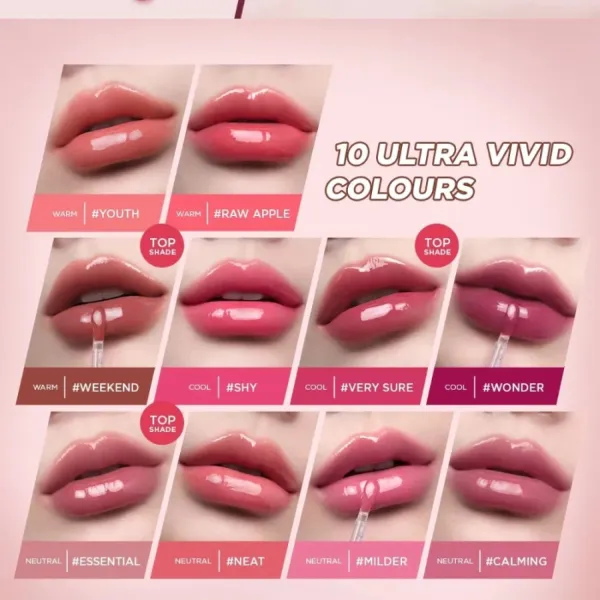 Son Kem Bóng 3CE Drop Glow Gel Youth Màu Hồng Cam San Hô