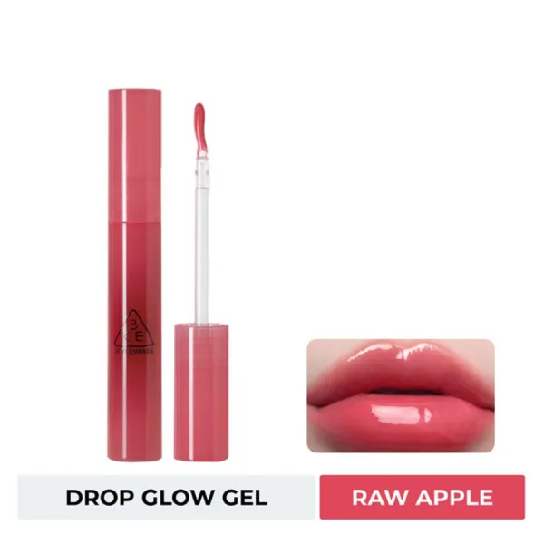 Son Kem Bóng 3CE Drop Glow Gel Raw Apple Màu Đỏ Táo