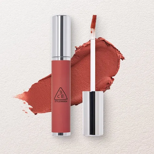 Son Kem Lì 3CE Hazy Lip Clay Common Stranger Màu Cam Đất