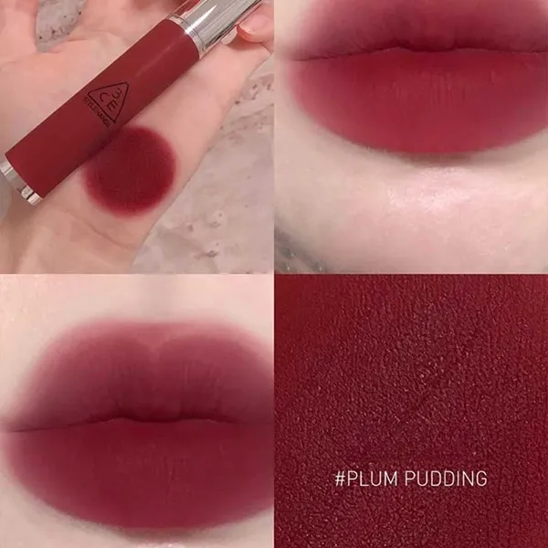 Son Kem Lì 3CE Hazy Lip Clay Plum Pudding Màu Đỏ Mận